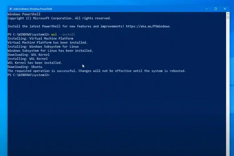 Windows Subsystem for Linux powershell 1